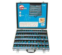 LEMAN Coffret 66 mèches de défonceuse HM assorties queue 8 mm - 428.700.66