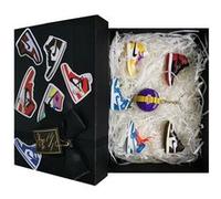 Coffret de 6pcs collection mini A&J baskets chaussures et porte-clés basket-ball décoration NBA - Lakers de Los Angeles G