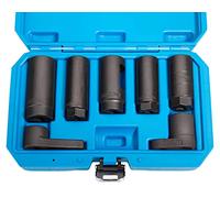 Coffret de 7 douilles pour sondes Lambda et injecteurs, 22, 27 et 29 mm, acier au chrome vanadium