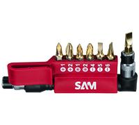 Coffret de 7 embouts de vissage avec clé 1/4'' SAM OUTILLAGE EMB-7