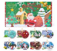 Coffret de 8 bougies de Noël parfumées pour la maison, idéal pour offrir en cadeau (femmes et hommes), en cire de soja naturelle (70 g), pour Noël, un anniversaire ou Thanksgiving