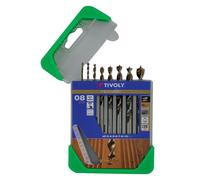 Tivoly Coffret forets bois HSS Haute Performance 8 forets gradués bronze Ø 2-3-4-5-6-7-8-10 mm