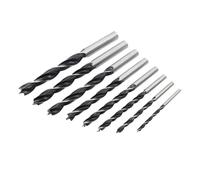 Coffret de 8 forets à pointe de centrage, 3-10 mm, for le travail du bois, for des trous et précis, avec étui de rangement en plastique.