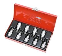 KS Tools 922.1890 - Coffret de 9 douilles tournevis TORX® 1/2" version courte - T20 à T60 - En Chrome Vanadium - Finition chromée satinée - 9 pièces