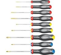 Coffret de 9 Tournevis Protwist FACOM - AT.9PB - Fente/Phillips/Prozidriv - Standard - Gris