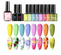 Coffret de à Ongles Gel, Gel à Séchage Rapide en 8 Couleurs, Pour Salon et Événements : Quotidien Fêtes Été Mariage Halloween Printemps Vacances