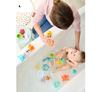INFANTINO - Set Jeu de Bain Splish & Splash - 17 Pièces - Jouet de Bain Multi-Activités - Favorise l'Exploration Sensorielle - Facile à Nettoyer - Jouets de Bain pour Les Bébés dès 0 Mois.