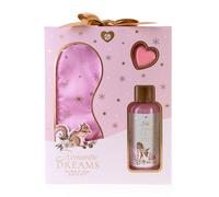 Coffret de bain Accentra ROMANTIC DREAMS dans un coffret cadeau, comprenant gel douche, bombe de bain et masque de sommeil rose avec étoiles dorées, cadeau femme Noël