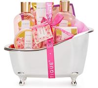 Coffret De Bain Et De Soins, 8 Pièces Parfum De Rose, Idée Cadeau Pour Femme,Cadeau De Noël Et D¿Anniversaire