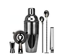 Coffret de Barman, kit de Barman Or Rose, Ensemble de 6 pièces pour Cocktails, s, Shaker, Outils, kit de Barman pour Boissons Mixtes, Outils de Bar à Domicile, Noir Piano (Noir Piano 750 ML)
