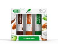 Coffret De Baumes À Lèvres Dr Organic, Hydratants, Spf 15, Multipack Assorti Avec Aloe Vera, Huile D'argan, Huile De Coco, Naturel, Végétarien, Sans Cruauté, Sans Paraben & Sls, Bio, 5,7ml