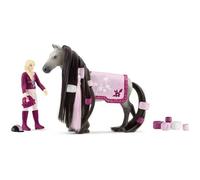 Coffret de Beauté de 18 Pièces Pour Figurines Chevaux avec la Cavalière Sofia - Crinière et Queue détachables - Cadeau pour pour
