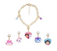 Coffret de bijoux fantaisie et bracelet à breloques pour poupées LUV HER gabbys Dollhouse girls avec 1 bracelet à breloques et 5 breloques interc