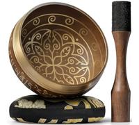 Coffret de Bol Chantant Tibétain Gravé à la Main - Bol Sonore & Bol de Méditation - Instruments Anti-Stress - Décoration Spirituelle pour Espaces Bien-Être - Accessoires de Relaxation Yoga