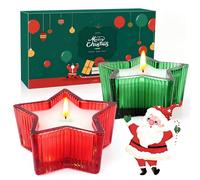 Coffret de bougies de Noël,2 bougies parfumées en pots de verre,cire de soja naturelle. Idéal pour femme,petit cadeau de Noël,calendrier de l'Avent pour femme et homme,anniversaire,Saint-Valentin