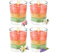 Coffret de bougies parfumées en verre - FEBEST - Set de 4 bougies - Cire de soja - Lavande, vanille, rose, jasmin
