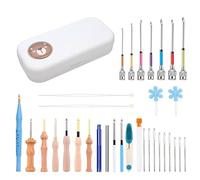 Coffret De Broderie Au Poinçon - Set Complet pour Artisanat Textile,Outil Réglable pour Couvertures et Oreillers