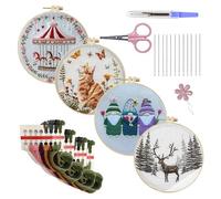 Coffret De Broderie De Noël,Décoration De Noël À Faire Soi-Même,Ensemble De Broderie Pour Les Fêtes | Pour DIY Et Loisirs Créatifs, Pour Adulte, Femmes, Filles, Débutants, Pour La Maison Et Le