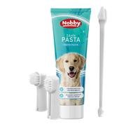 Coffret de brosse à dents pour chien avec dentifrice Nobby Pet Blanc TU