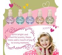 Coffret De Brumes Pour Le Corps Filles Scents Of Wishes - 5 Flacons En Verre En Forme De Diamant Avec Finition Dorée; 5 Parfums Exquis: Fruits Rouges, Fruits, Agrumes, Ambiance Tropicale, Floral