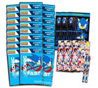 Coffret de cadeaux d'anniversaire Sonic - 24 packs de jeu Sonic le H risson | Mini-livres de coloriage, autocollants et plus encore pour sacs cadeaux