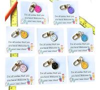 Coffret de cadeaux pour le premier jour d'école porte-clés smiley, 7 couleurs, porte-clés « Bienvenue dans la nouvelle classe », récompenses pour les enseignants à offrir aux élèves(25 pieces)