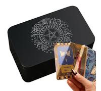 Coffret de cartes de tarot : étui en fer pour ranger des decks | Étui de cartes de tarot portable et cartes de jeu, boîte de protection pour cartes de tarot, organisateur de cartes de jeu