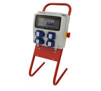 Coffret de Chantier 16A Monophasé avec Support en métal - 9 modules - Coffret Électrique, Protection différentielle, arrêt d'urgence ATOLE