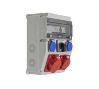 EDO Coffret Électrique de Chantier Équipé de Compatible ASTAT 394 Standard Plus IP65 Distributeur de Courant Électrique avec Disjoncteur 32A/5P, 16A/5P, 2x200/250V IP44, 0-1(32A) Répartiteur Extérieur