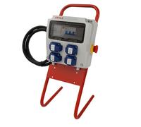 Coffret de Chantier précablé 16A Monophasé avec Support en métal - 9 modules - Coffret Électrique, Protection différentielle, arrêt d'urgence ATOLE