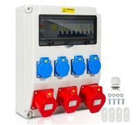 Coffret De Chantier Prise CEE Courant Industriel Tableau De Chantier Adaptateur 1X32A 2X16A 4x230V MIT LS+FI