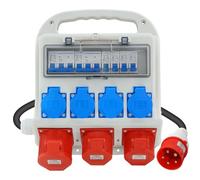 Coffret de Chantier Professionnel 400V 32A CEE, 4 Sorties 230V 2 Circuits 16A 1 Circuit 32A - Câble LS avec Fiche CEE, IP54 apour Ateliers, Usines