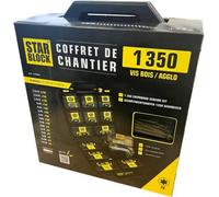 Coffret de chantier vis bois agglo/vis VBA Starblock (1350 vis acier zingué blanc à tête fraisée)