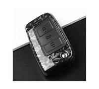 Coffret De Clé Voiture 3 4 Boutons pour VW pour Golf 7 pour Tiguan MK2 pour Skoda pour Octavia(Carbone,3 BTN)