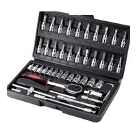 Coffret de clés à cliquet liquet À Douille Pour Réparation Automobile Ensemble D'outils À Embouts Kit D'outils Combinés D'entretien Automobile Outils Manuels 46 Pièces