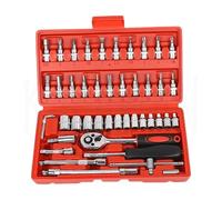 Coffret de clés à cliquet Kit Complet D'outils De Réparation Professionnelle 46 Pièces Outils Organisés Dans Une Mallette De Rangement Pour Le Bricolage Et L'entretien Automobile