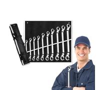 Coffret de clés à cliquet métriques - Poignée antidérapante - Outils de mécanicien professionnels pour réparation automobile, vélo, projets à domicile