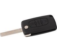 Coffret de clés de voiture noir 3 boutons de claquement des protecteurs FOB -couverture de remplacement pour Peugeot 107 207 307 307cc Slotless Blades (Modèle : CE0536 -VA20