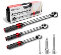 Coffret de clés dynamométriques mécaniques MoveCrab 6 pièces, 5-220 N.m, avec 3 rallonges, pour vélos, motos, automobiles et applications industrielles
