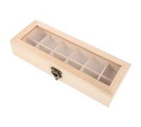 Coffret de Collection en Bois 12 Compartiments avec Couvercle Transparent | Rangement pour Cristaux et Pierres, Style Rustique Vintage, Protection Poussière et Humidité