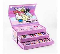 ARTESANÍA CERDÁ Mallette papeterie Hello Kitty G - Set complet marqueurs & crayons Rose