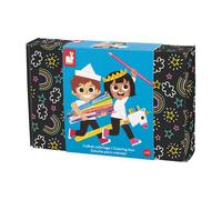 Janod – Coffret coloriage 42 pièces – Feutres classiques, pailletés & magiques, crayons – Dès 3 ans