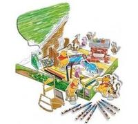 Coffret de coloriage - construis en 3d et colorie la maison de winnie l ourson enfant - disney G