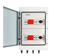 Coffret de combinaison solaire photovoltaïque avec protection contre la foudre, 4 entrées, 2 sorties CC 1000 V, fusible 15 A, disjoncteur différentiel, SPD, boîtier étanche IP65, 24 voies