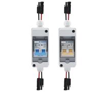 Coffret de combinaison solaire photovoltaïque PV avec disjoncteur IP65 HT 2 voies 1 entrée 1 sortie DC avec fils correspondants Boîtier étanche(2P 1000V,40A)