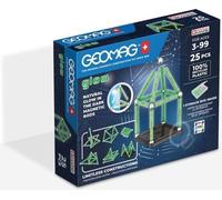 Coffret de construction - GEOMAG - Glow Recycled - 25 pieces - Luminescent - Magnétique - Plastique recyclé