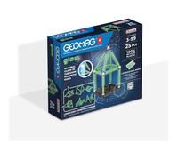 Geomag - Glow 25 Pièces - Jeu de Construction Magnétique Phosphorescent pour Enfants dès 3 Ans - 100% Plastique Recyclé - Brille dans Le Noir - Jeux Aimantés STEM - Fabrication Suisse