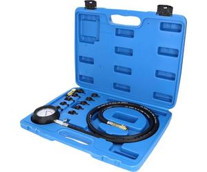 Coffret de Contrôle de Pression Huile BT581450-12 Outils Diagnostic Système de Pression d'Huile Moteurs Véhicules - Différents Adaptateurs et Manomètre Plage de 0 à 10 bars - BRILLIANT TOOLS