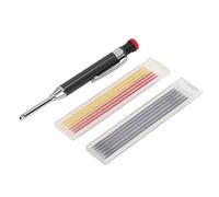 Coffret de crayon porte-mine mécanique pour menuisier, recharge 12, conception à trou profond robuste (Noir)