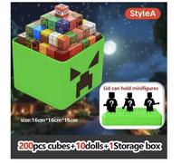 Coffret de cubes magnétiques - LOUCENA CONCEPT - 200 pièces - Cubes 2 cm - 10 mini personnages - Boîte de rangement